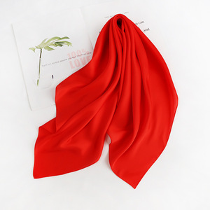 Foulard carré uni en polyester imprimé pour <span class=keywords><strong>femme</strong></span>, style doux, été, usage professionnel, employées de banque, 70*70 cm, couleur unie - Product Image 6