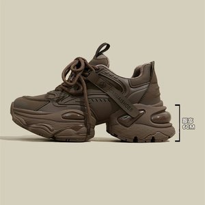 Chaussures papa à semelles épaisses femmes 2024 été nouvelles chaussures de sport décontractées en maille rétro américaine améliorant la hauteur - Product Image 5