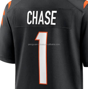 Ja'Marr Chase Whiteを出荷する準備ができました最高品質のステッチアメリカンフットボールジャージー - Product Image 2