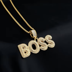 Perhiasan Hip Hop Pass Diamond Tester keren Iced Out huruf besar D warna VVS Moissanite bos liontin untuk pria rantai tebal - Product Image 5