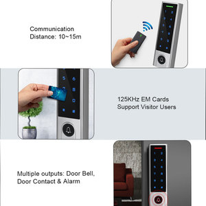 Kit de contrôle d'accès <span class=keywords><strong>sans</strong></span> <span class=keywords><strong>fil</strong></span> extérieur 1100 125KHz EM Card PIN Users 433MHz Keypad étanche IP65 10~15m alimenté par batterie - Product Image 6
