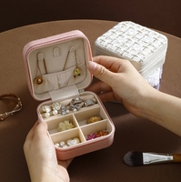 Boîte de rangement de bijoux de voyage simple et portable, boucles d'oreilles, bagues, petite boîte à bijoux