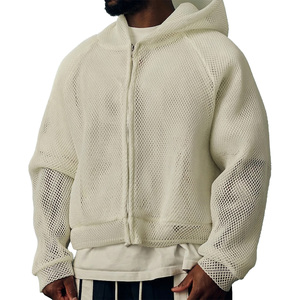 Custom Summer Air Mesh Zipper Hoodie 3D Breathable Casual Sport Streetwear Jacket Lightweight <b>Fishnet</b> High Quality Men's - Product Image 3