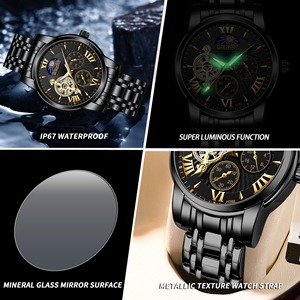 Reloj Mecánico Automático para Hombre <span class=keywords><strong>Marca</strong></span> MOHDEN, Caja <span class=keywords><strong>de</strong></span> Acero Inoxidable, Resistente al Agua 30M, Tourbillon, Diseño Hueco - Product Image 6