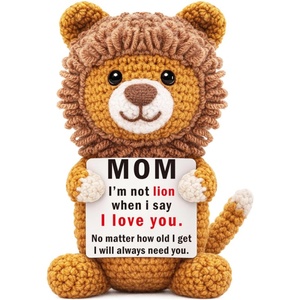 Peluche Le Roi Lion faite main au crochet avec une carte inspirante - Un cadeau parfait <span class=keywords><strong>pour</strong></span> montrer votre amour à votre famille et vos amis - Product Image 3
