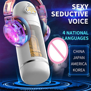 Tasse d'avion Jouets sexuels pour hommes Rotation télescopique automatique Lampe de poche pour homme Coupe de <span class=keywords><strong>masturbation</strong></span> avec voix en 4 langues - Product Image 5