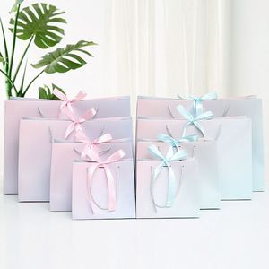 Factory Direct Sale Colorful <b>Clothing</b> <b>Packaging</b> Gift <b>Bags</b> Printed Logos Gradient Color Shopping Paper <b>Bags</b> - Product Image 4