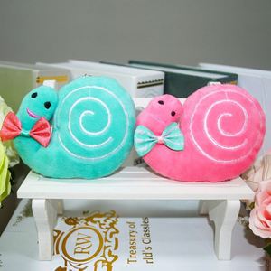Mini arco suave Caracol peluche animales juguetes llavero Peluches Plushie muñeca bolsa encanto colgante garra máquina llavero - Product Image 2