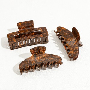 New Coffee Wood Grain Hair Claw French Luxury Large Shark <b>Clip</b> Elegant Back Head Styling Women Hair Accessories - Product Image 1