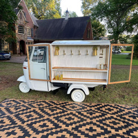 Retro Electric Tricycle Food Truck, Mobile Bar, Mini Beer Truck, Ice Cream Truck, Coffee Truck Candy Truck for Wedding Parties