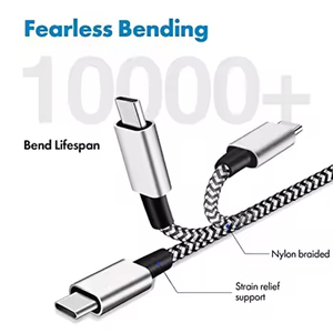 Dajiang Tùy Chỉnh Nhanh Chóng Sạc Nylon USB Loại C Cáp Bện Sạc 10X Nhanh hơn USB C Cáp Dữ Liệu Cho Máy Chiếu Microphone - Product Image 2