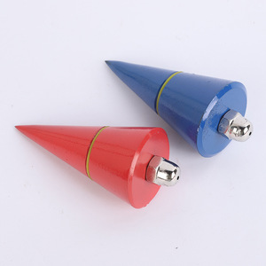Plomada Neutra para Construcción, Forma de Cono Azul y Rojo con Punta Metálica para Medición en Carpintería - Product Image 4