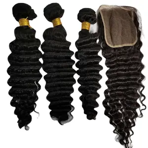 Unprocessed Brazilian Deep Wave Hair Weaving Made in China Alibaba Stock