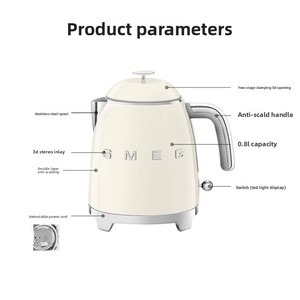 <span class=keywords><strong>Bouilloire</strong></span> Électrique Rétro KLF05 en Plastique Compacte Mini 0,8L avec Arrêt Automatique et Protection Contre l'Ébullition à Sec - Product Image 4