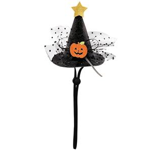 Lindo sombrero <span class=keywords><strong>de</strong></span> Halloween con cabeza <span class=keywords><strong>de</strong></span> calabaza fresca para perros mascotas pequeñas con malla <span class=keywords><strong>de</strong></span> encaje patrón <span class=keywords><strong>de</strong></span> mago <span class=keywords><strong>de</strong></span> dibujos animados fiestas <span class=keywords><strong>de</strong></span> verano invierno primavera - Product Image 3