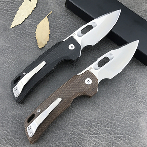 Couteau de poche HUAAO <span class=keywords><strong>GC002</strong></span> pour l'extérieur, lame 8Cr13Mov, manche en lin, couteau pliant pour le camping, couteau à fruits, bricolage OEM - Product Image 5
