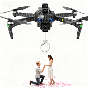 Dron AE60 Económico con Cámara Dual 4K, Transmisión de 12 km, Diseño Plegable, Lanzamiento con un Clic, Regalo Sorpresa para Bodas, Cebo para Pesca - Product Image 3