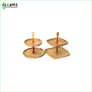 Bamboo cake <b>pans</b> and <b>stands</b>, double-layer bamboo trays, cupcake <b>stands</b>, bamboo pastry trays, bamboo products. - Product Image 1