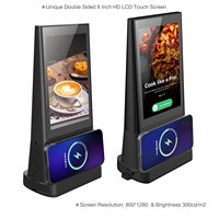 Exhibidor Digital de Mesa con Doble Pantalla y Funcionamiento a Batería, para Publicidad en Carpas, Menús para Bares, Restaurantes, Cafeterías y Salones