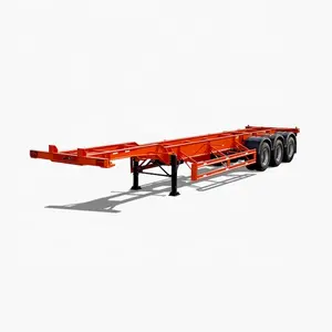 30ft 3Axles Gooseneck Skeleton Container Semi Truck Trailers For Heavy Duty ISO Tanker Container