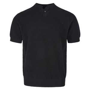 Camiseta Henley Gris de Punto para Hombre, Viscosa y Rayón, Corte Ajustado, Manga Corta, Estilo Veraniego, Vintage, Estilo <span class=keywords><strong>Old</strong></span> Money - Product Image 6
