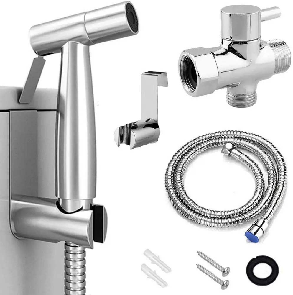 Portable jet fresh water shower holder set 304 stainless steel hand shattaf toilet bidet spray