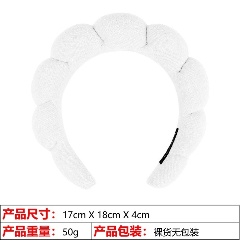 Towel sponge hairband-white-17173549g