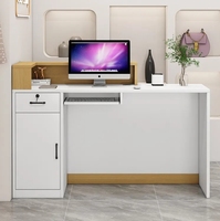 Comptoir de réception, comptoir de caisse et de vente au détail, table de comptoir avant, mobilier de bureau en bois minimaliste, personnalisable
