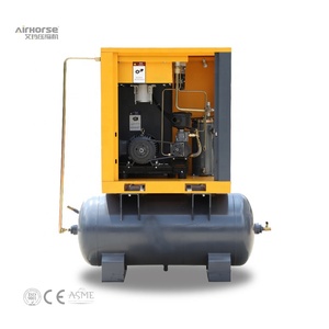 Compresseur d'air à vis lubrifié monophasé à faible bruit 4kw 5hp 10hp monté sur réservoir 5kw Inverter 220v entraîné par courroie <span class=keywords><strong>rotatif</strong></span> - Product Image 3