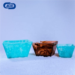 Saladier en résine fait à la main avec marbre écologique et <span class=keywords><strong>technique</strong></span> polie à effet <span class=keywords><strong>Aqua</strong></span> Swirl pour la décoration intérieure - Product Image 2