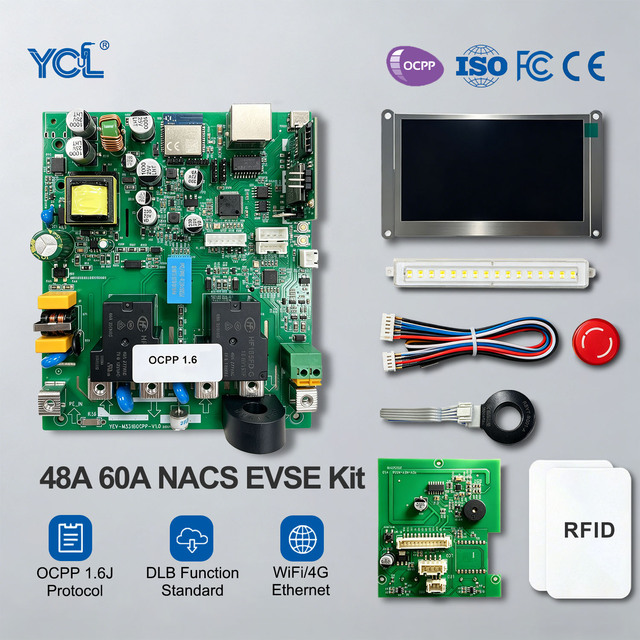NACS EV Charger Mainboard 48A 60A 80A CCID20 UL FCC North America Fleet Charging Solution Kit