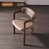 Chaise de salle à manger en bois massif d'hévéa, style chinois minimaliste, fauteuil vintage de style français, chaise à dossier pour hôtel, tabouret individuel