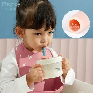 Ph780634 copo de silicone, copos para bebês, crianças, silicone, pendurado, com palha, para venda direta