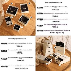 Custom Logo portagioie in carta riciclata confezione regalo per collana anello orecchino braccialetto spugna foderato confezione - Product Image 3