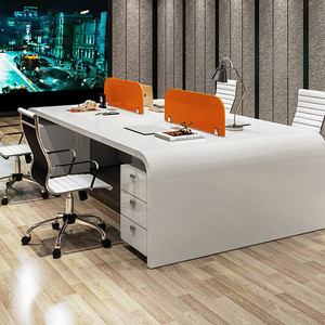 Postazione <span class=keywords><strong>di</strong></span> <span class=keywords><strong>Lavoro</strong></span> per Ufficio con Divisorio per 6 Persone, Moderna e Modulare, Open Space per 4 Persone - Product Image 4