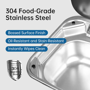 Évier de lavage des mains moderne en acier inoxydable 304 léger avec couvercle en verre trempé pour intérieur de véhicule, <span class=keywords><strong>caravane</strong></span>, camping-car - Vente chaude - Product Image 4