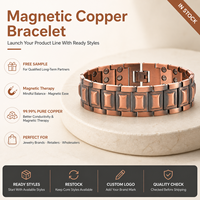 Joyería Magnética de Cobre Puro, Joyería de Terapia Magnética, Brazalete de Cadena de Triple Hilera Vintage para Venta al por Mayor y Suministro de Marca Personalizada