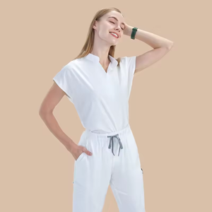 Marca de calidad superior Hospital Scrubs Uniforme Jogger Pantalón Moda Manga corta Scrubs Uniformes Conjuntos Uniforme colorido - Product Image 2