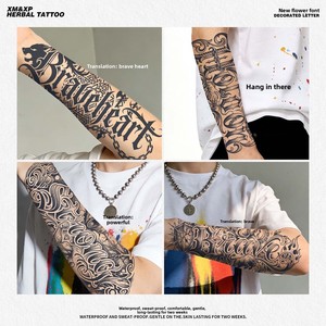 Pegatinas de <span class=keywords><strong>Tatuajes</strong></span> Estilo Gótico Inglés, Resistentes al Agua, Duraderas, con Letras Negras Intensas, Formas Geométricas, de Lujo <span class=keywords><strong>para</strong></span> <span class=keywords><strong>Hombres</strong></span> - Product Image 3