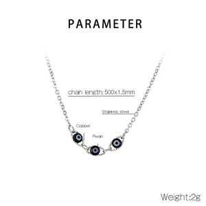 Collar de Moda con Cadena de Acero Inoxidable 304, Diseño Tridimensional con Ojo de Demonio, Uso Diario, con Cierre de Langosta - Product Image 2