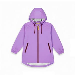 Impermeables con Capucha de PU para Niños y Niñas, Ligeros, Sólidos, Impermeables, Cortavientos, Chaquetas de Lluvia, Ropa Exterior para Uso Diario - Product Image 3