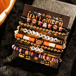 Party Charm Halloween Horror Party Bracelet Boo Trick Letter <b>Bead</b> Bracelet Crystal Adjustable Gift Jewelry Bracelet for Women - Product Image 5