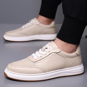 Chaussures de marche beige à empeigne en maille, lacets, semelle intermédiaire en PU amortie, semelle extérieure en caoutchouc antidérapante, tendance mode toutes saisons, vente en gros - Product Image 1