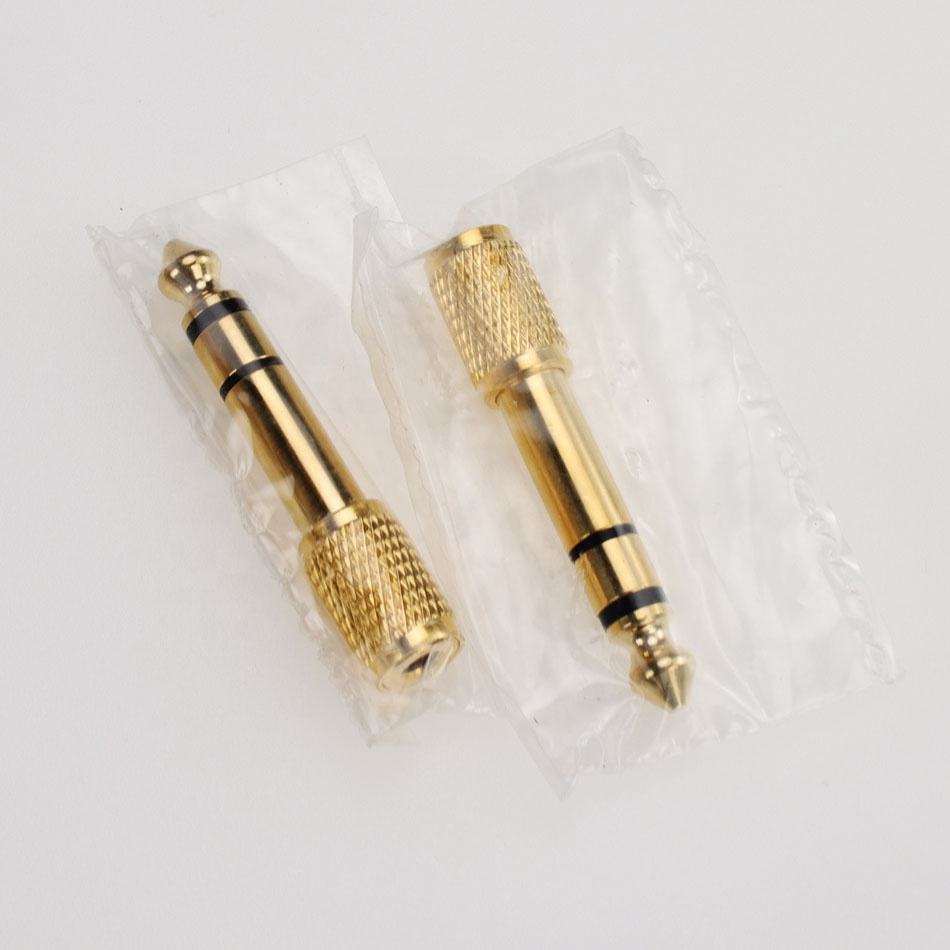 Gold Male to Female Stereo Audio Adapter Brand New