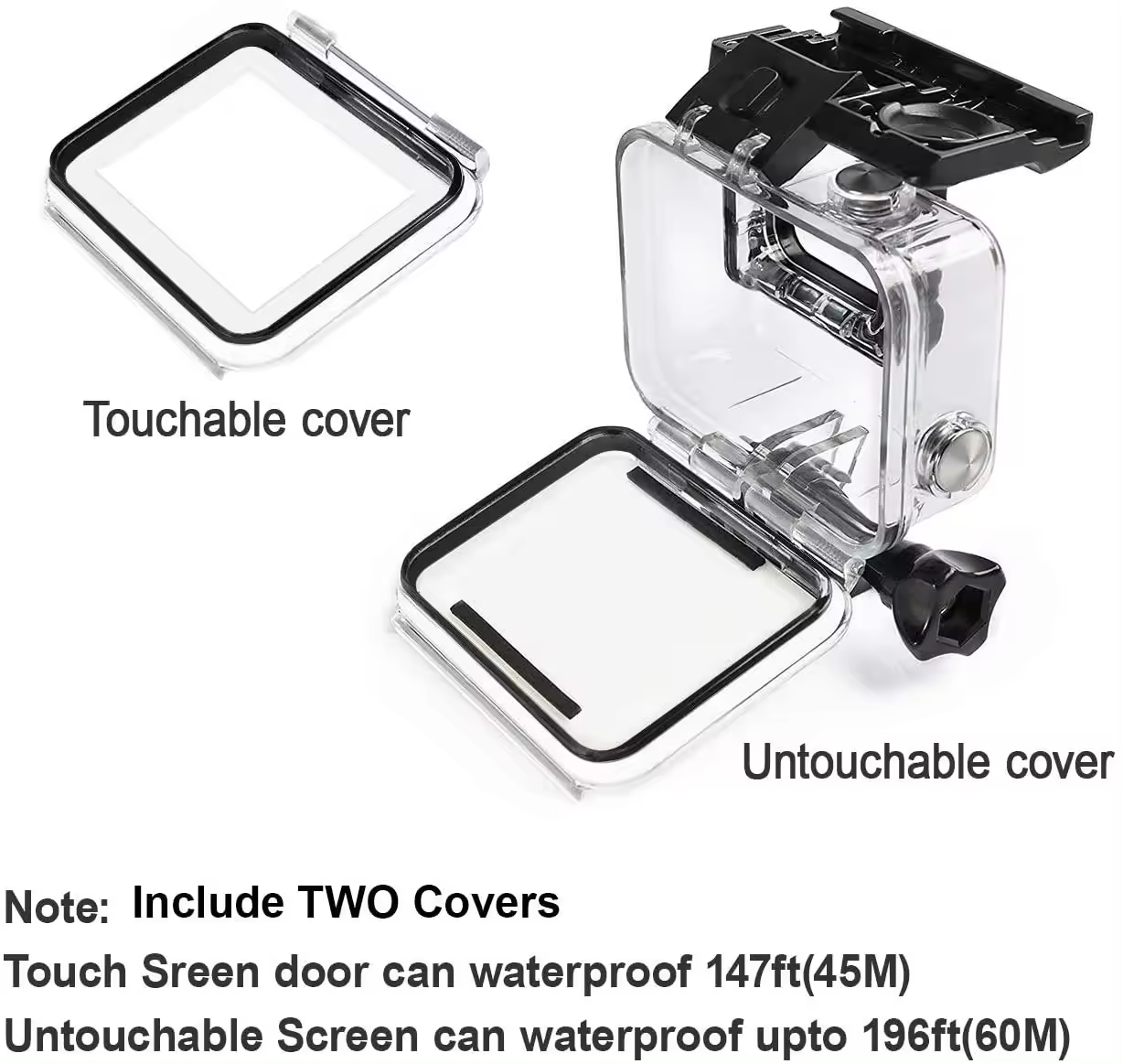 HONGDAK for gopro Accessories Red+Pink+Purple Waterproof Case Diving Underwater Protector for Go Pro Hero 7 Len Filters