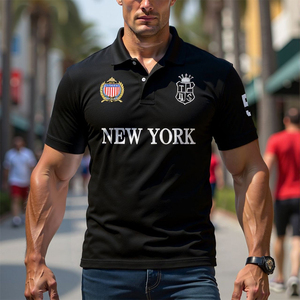 <span class=keywords><strong>Polo</strong></span> Nera a Maniche Corte da <span class=keywords><strong>Uomo</strong></span> di Nuovo Arrivo in Puro Cotone 220G con Ricamo Taglie Americane T-Shirt da Golf da <span class=keywords><strong>Uomo</strong></span> - Product Image 2