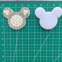 Brillant Strass Perle Amour Coeur Mickey Vêtements Accessoires DIY Décoration Non-tissé Perle À La Main Patch