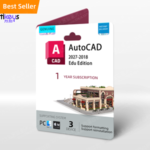 Tikeys Chat 24/7, AutoCAD 2027-2018, 1 Año de Licencia Educativa, Disco DVD de Instalación para 3 PC, Herramienta de Dibujo y Diseño - Product Image 1
