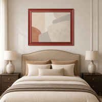Moulure de cadre photo en pin massif 70x35mm, profil incurvé rouge brillant, moulure de cadre en bois pour peinture à l'huile, décoration de galerie
