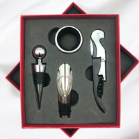Accessoires de bar 4 pièces poignée d'emballage exquise tire-bouchon Kit bouchon de vin verseur ouvre-bouteille de vin
